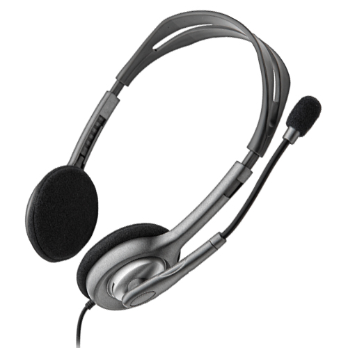 Logitech H111 Auriculares com Cabo, Som Estéreo com Microfone, Jack 3,5mm, Preto